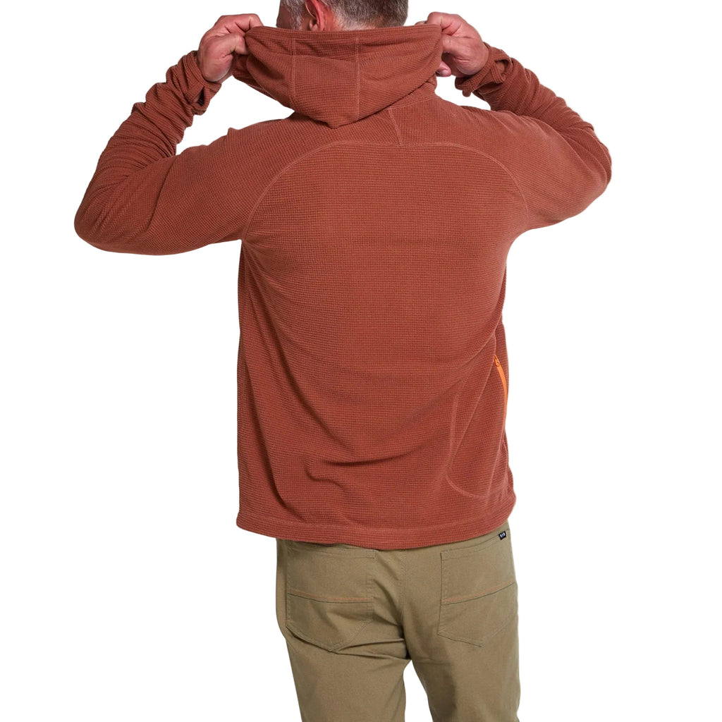 Howler Brothers Men's Palo Duro Fleece Hoodie in Mink Brown, back view