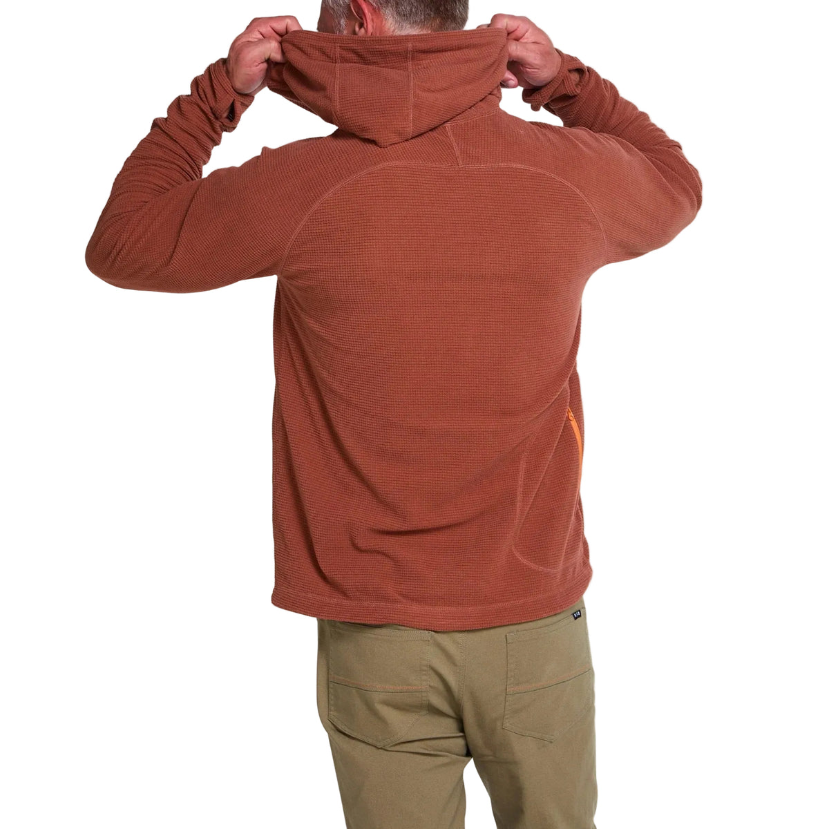 Howler Brothers Men's Palo Duro Fleece Hoodie in Mink Brown, back view