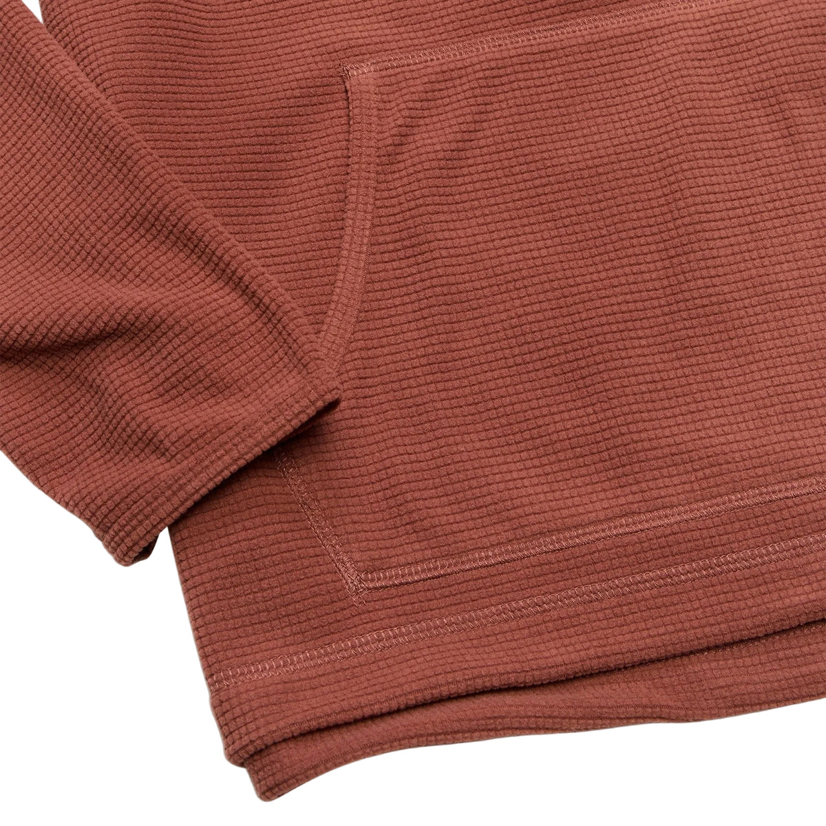 Howler Brothers Men's Palo Duro Fleece Hoodie in Mink Brown, detail view