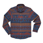 Howler Brothers Men's Sheridan Flannel in Canyon Codes Skyfall front view