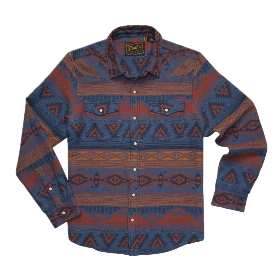 Howler Brothers Men's Sheridan Flannel in Canyon Codes Skyfall front view