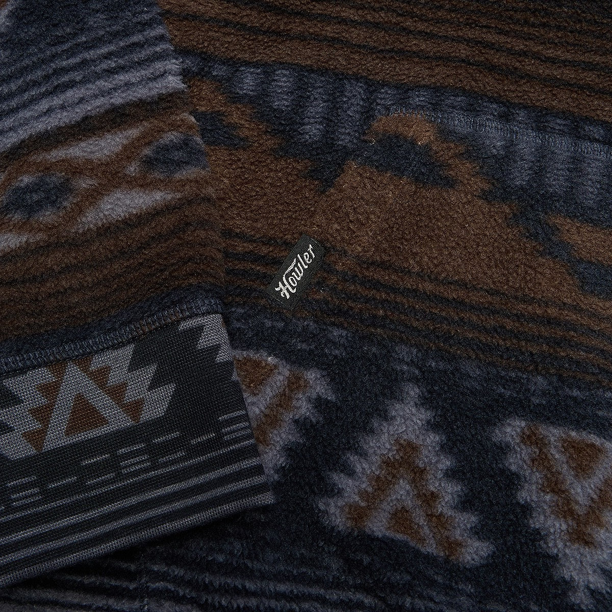 Detail of Howler Brothers Men's Tajima Hoodie in Canyon Codes Winter Sky