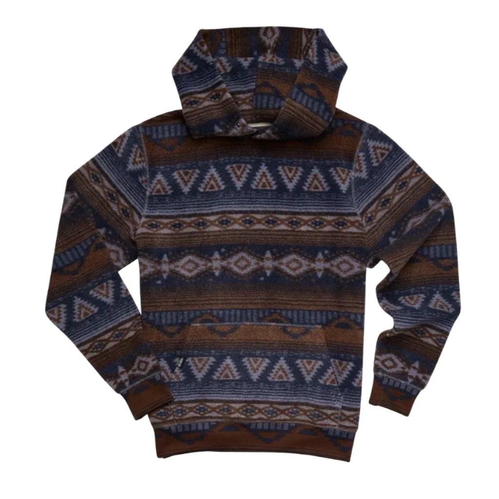 Howler Brothers Men's Tajima Hoodie in Canyon Codes Winter Sky front view