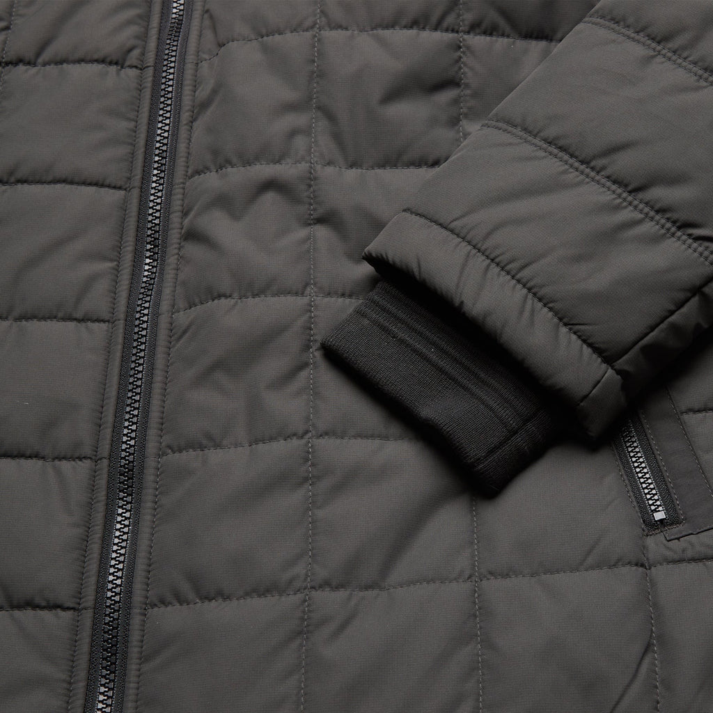 Howler Brothers Men's Merlin Jacket in Double Black quilted and cuff detail
