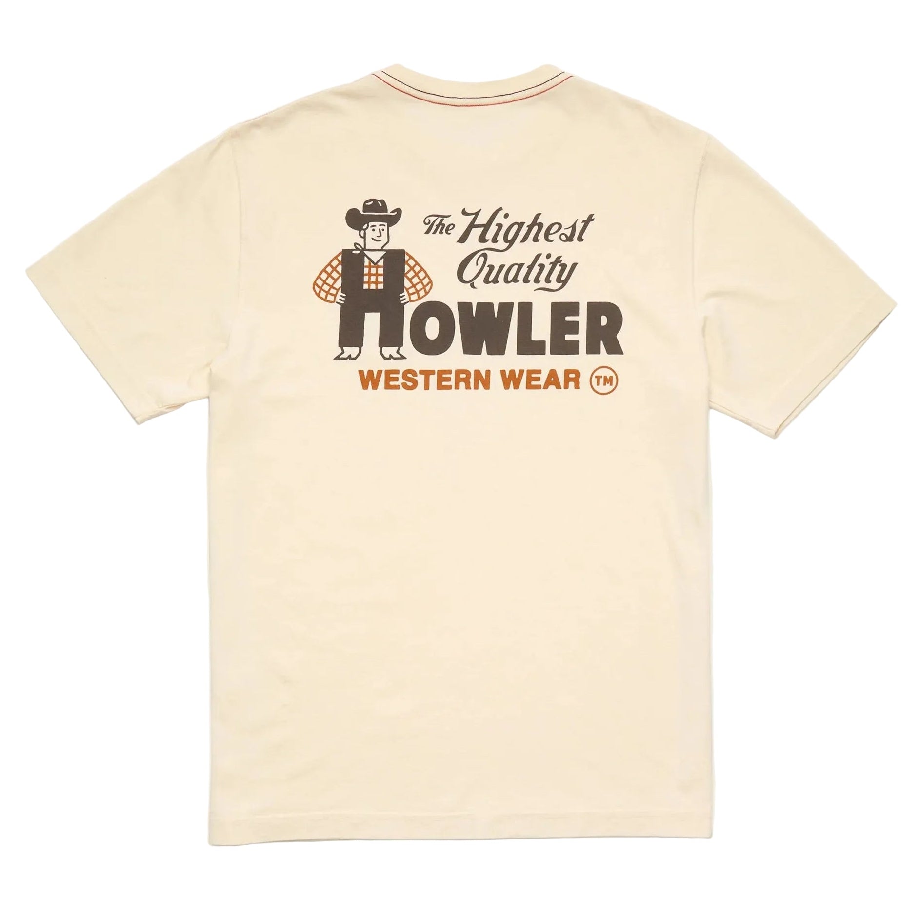 Back view of the Howler Brothers Western Wear Cotton Tee in Natural