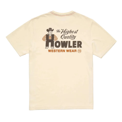 Back view of the Howler Brothers Western Wear Cotton Tee in Natural