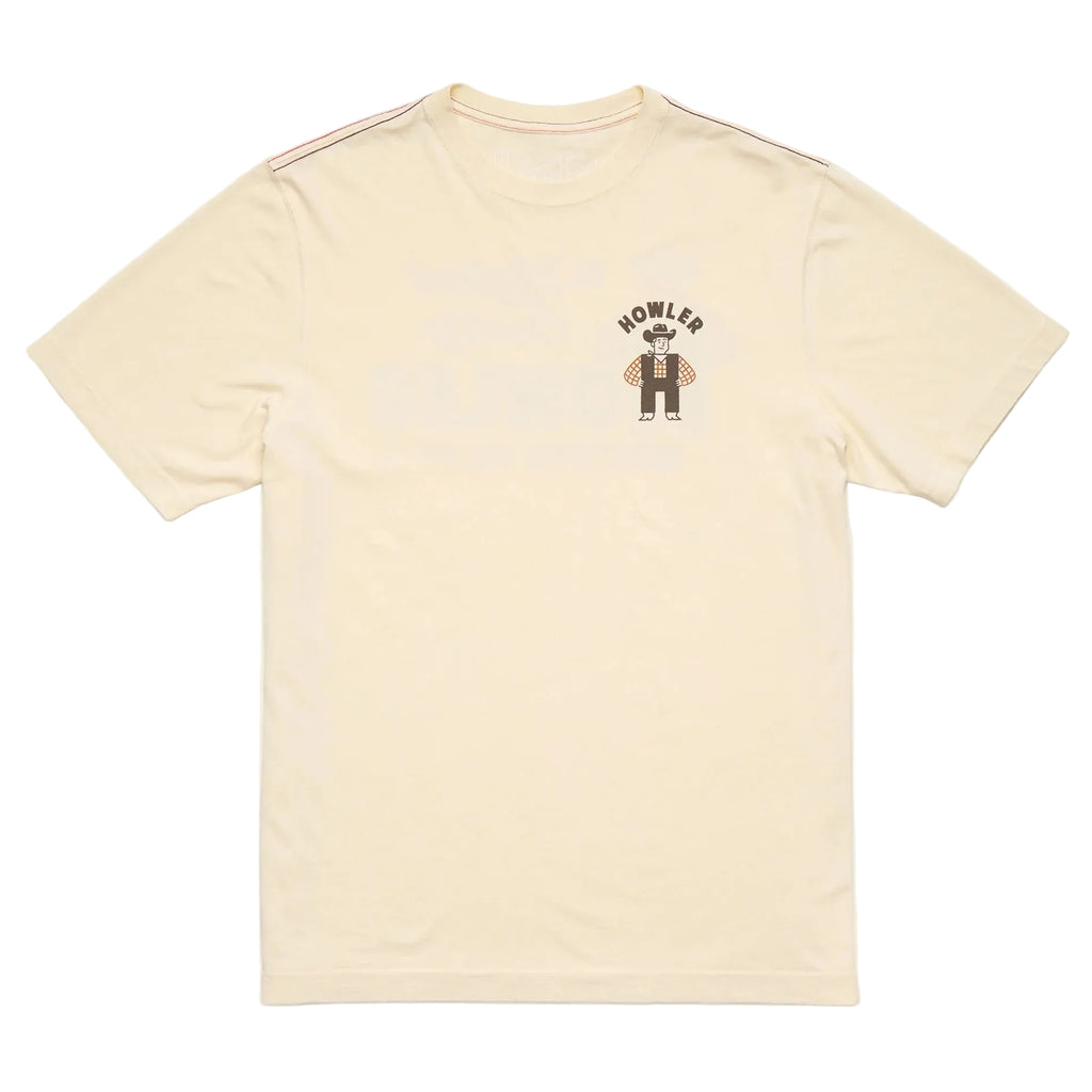 Howler Brothers Western Wear Cotton Tee in Natural featuring vintage-inspired western graphic artwork