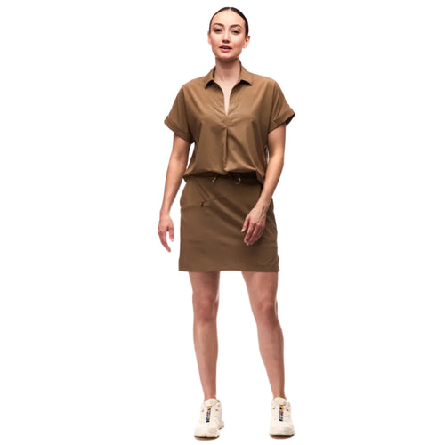 Indyeva Alokaya Skort in Umber front view