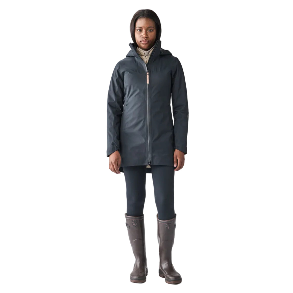 Indyeva Women's Kisa III Rain Jacket in Black front view