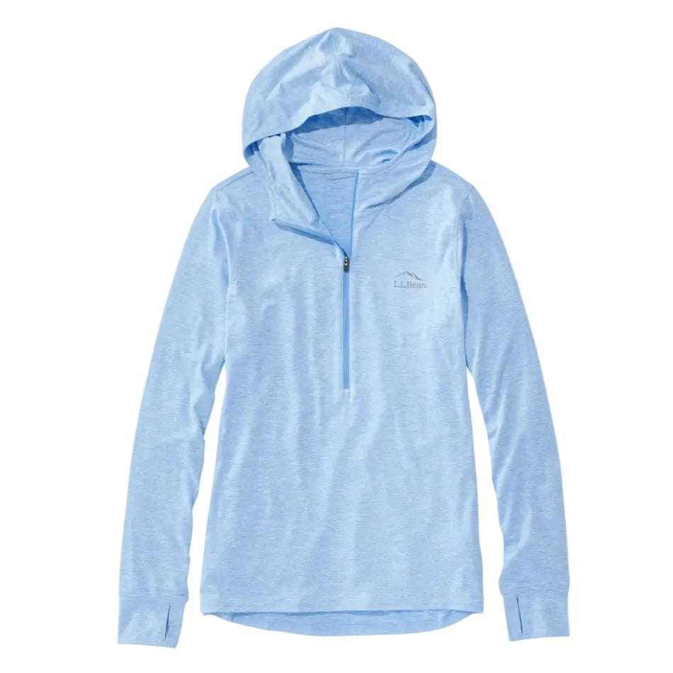 Women's Insect Shield Pro Knit Hoodie in Blue Aster Heather front view