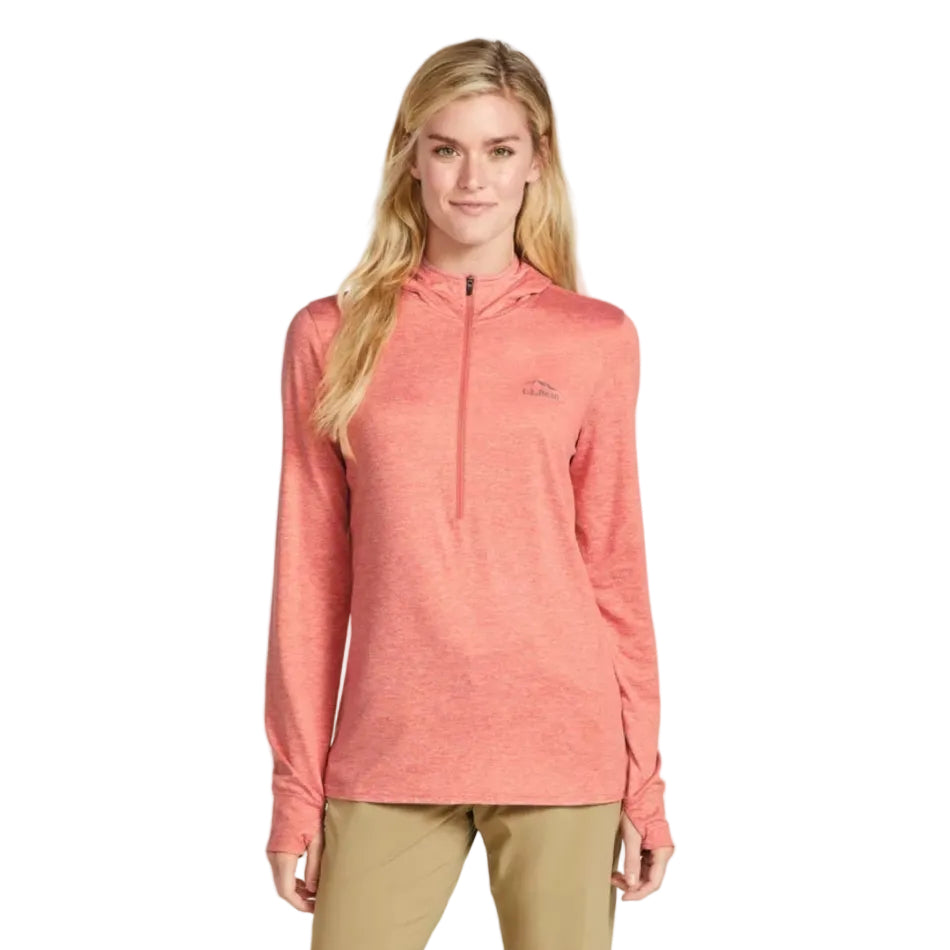 Women's Insect Shield Pro Knit Hoodie in Wild Salmon front view