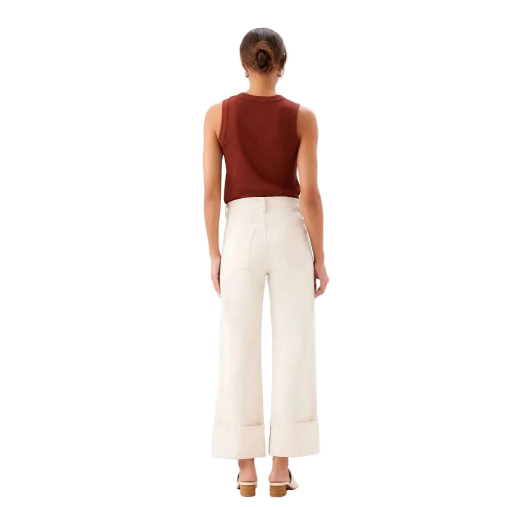 Karen Kane Cuffed Crop Jean Natural back view