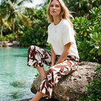 Karen Kane Drawstring Ankle Pant Coco Bloom Print lifestyle view