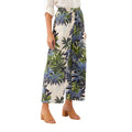 Karen Kane Drawstring Ankle Pant in Island Palms print front view