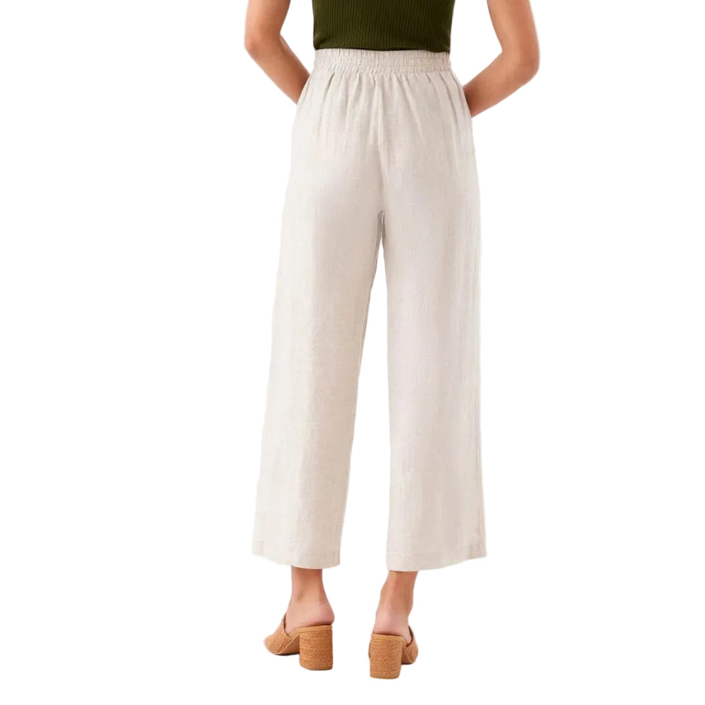 Karen Kane Drawstring Linen Pant Oatmeal back view