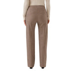 Back view of Karen Kane Emily Straight Leg Pants in brown check