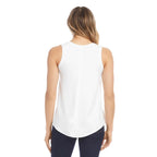 Karen Kane French Terry Tank Top Black white view