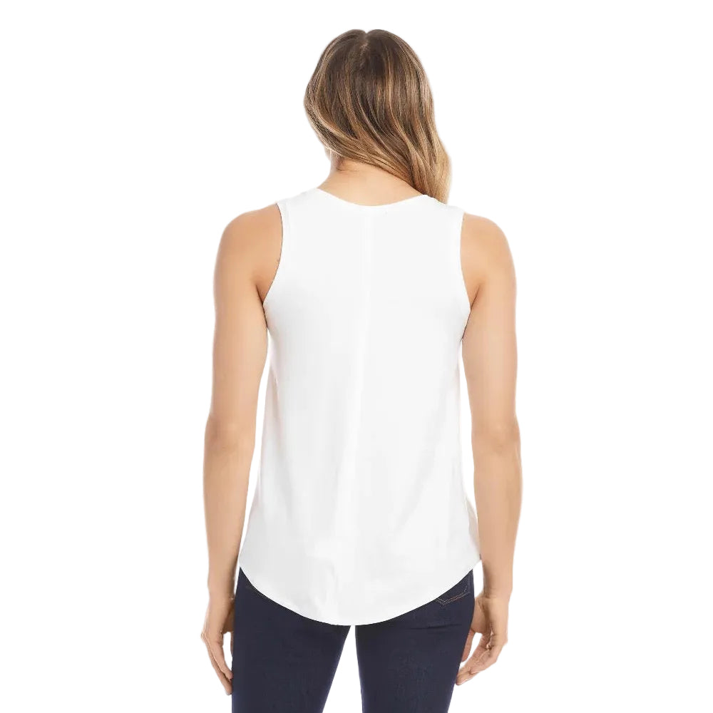 Karen Kane French Terry Tank Top Black white view