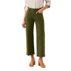 Karen Kane Lauren Patch Pocket Cropped Pant Olive front view