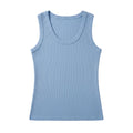 Karen Kane Rib Scoop Neck Tank Chambray front view