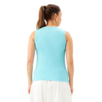 Karen Kane Ribbed Crewneck Tank Aqua back view