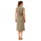 Karen Kane Sleeveless Midi Shirtdress in olive back view