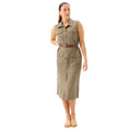 Karen Kane Sleeveless Midi Shirtdress in olive front view