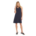 Karen Kane Sleeveless Zip-Up Travel Jersey Dress in navy front view