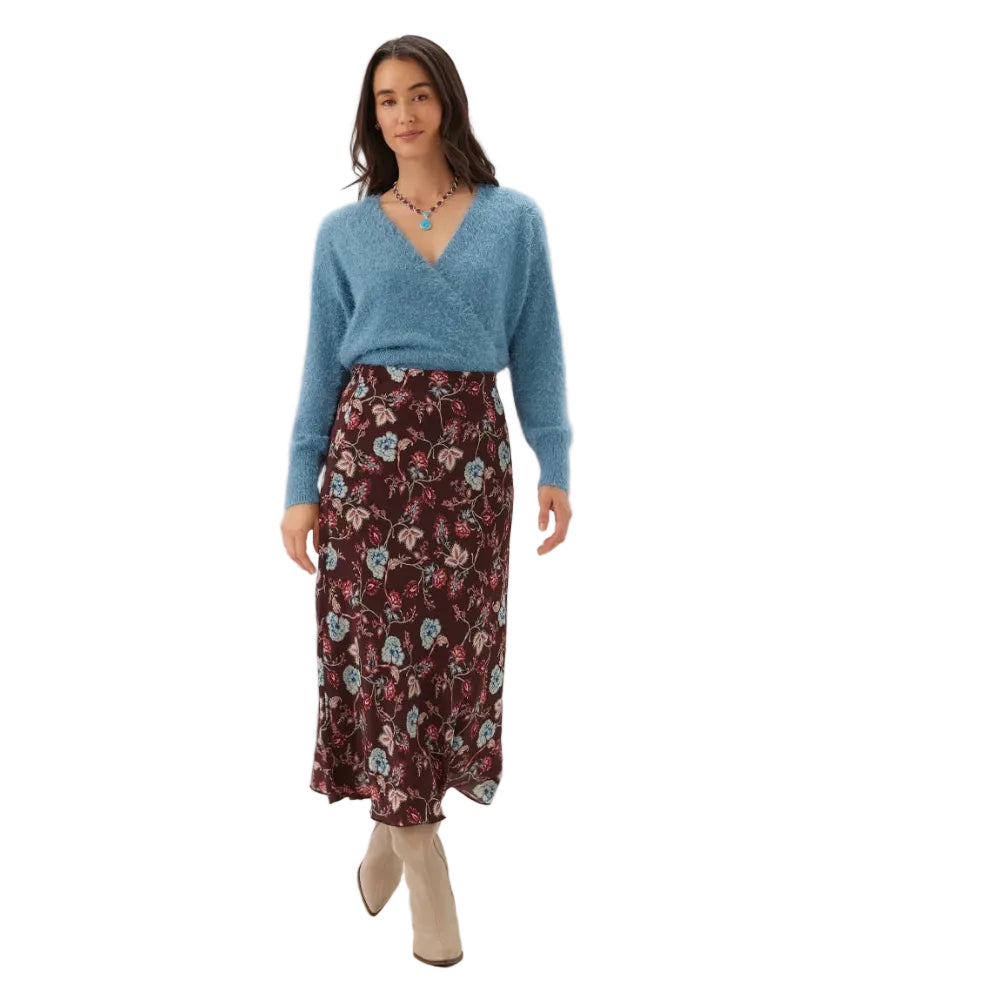 Karen Kane Women's Bias Cut Midi Skirt in Print front view
