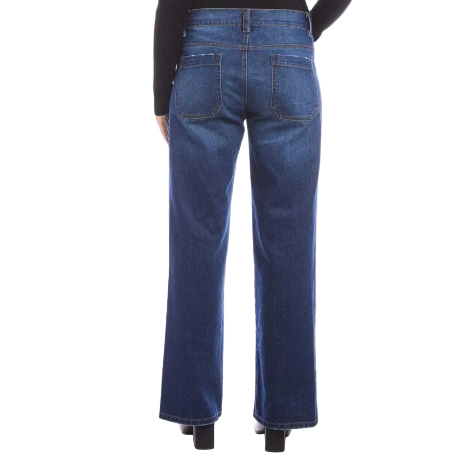 Karen Kane Women's Lauren Patch Pocket Jeans in Indigo back view