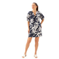 Front view of Karen Kane Women’s Puff Sleeve Peasant Dress in Floral Print