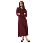 Karen Kane Women's Seamless Sweater Midi Dress in Wine front view