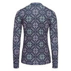 Kari Traa Women’s Fryd Long Sleeve Base Layer in Dark Steel back view showing the slim fit and allover print