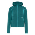 Kari Traa Women’s Mika Full Zip Hood in Peacock front view with full zipper, hood and side pockets