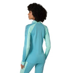 Kari Traa Women’s Mila Half Zip in Blue Lagoon back view showing the slim base layer fit