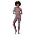 Kari Traa Women’s Smekker High Waist Base Layer Pants in Cocoa Powder front view with jacquard-knit pattern panels