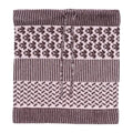Kari Traa Women’s Smekker Knit Tube in Cocoa Powder front view with Nordic-inspired jacquard pattern and drawcord