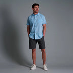 Short sleeve summer shirt with coconut shell buttons