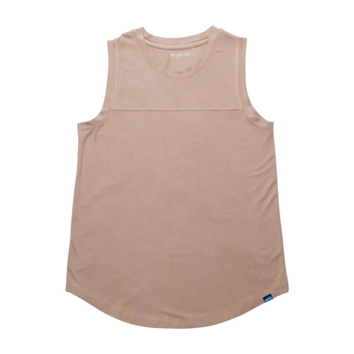 Women's KAVU Bisbee Tank in Burnt Sugar front view featuring a relaxed fit and soft stretch jersey knit fabric