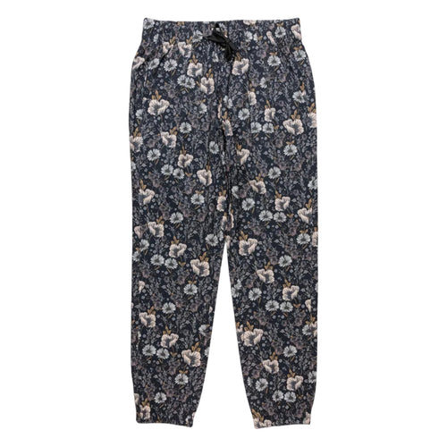 Women's KAVU Bucerias Pant in Quiet Wildflowers front view featuring a relaxed fit and colorful floral print
