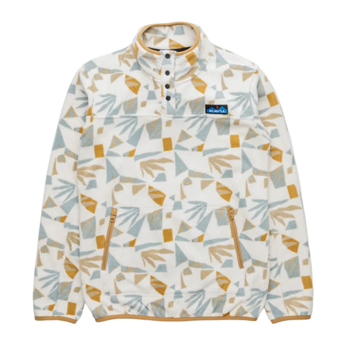 Women's KAVU Cavanaugh Pullover Fleece in Mod Mix front view featuring a colorful printed design and cozy fleece construction