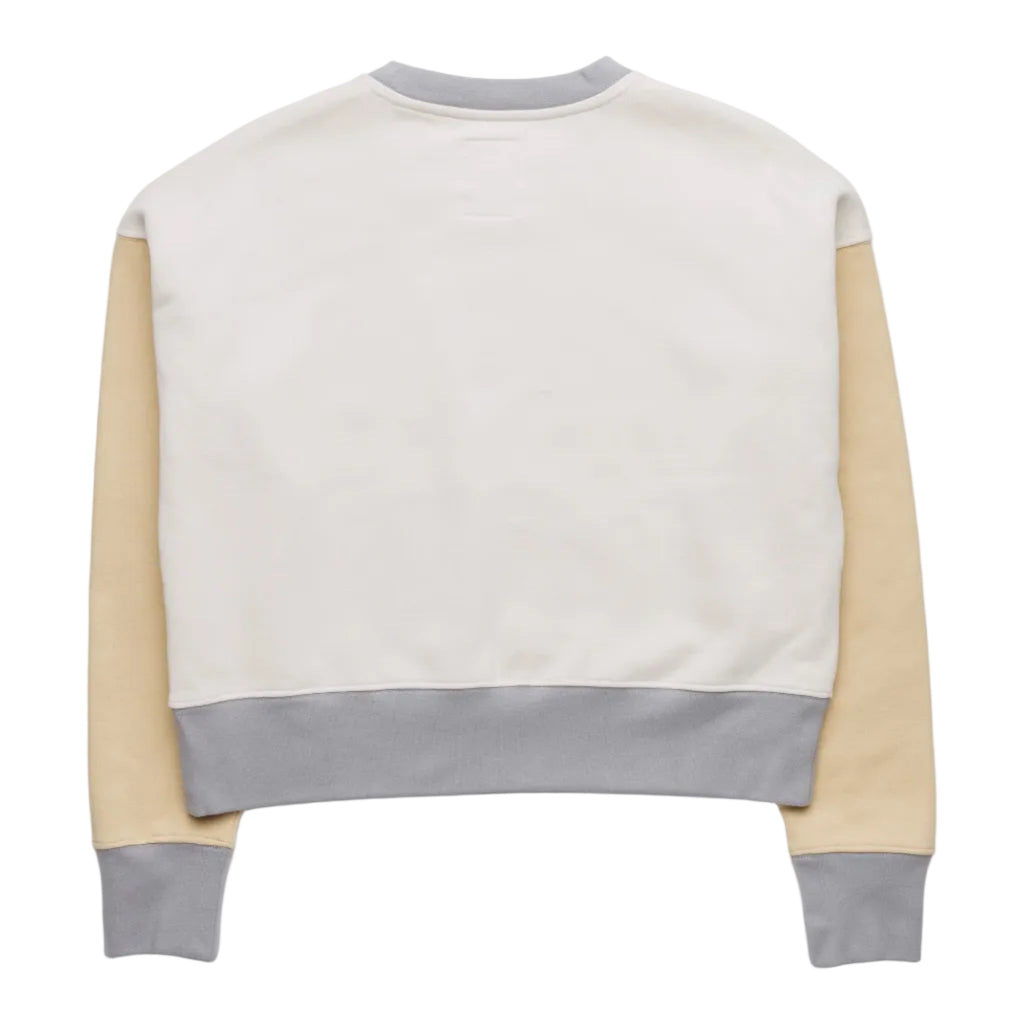 Women's KAVU Crew Crop Sweatshirt in Sunset Ridge back view showing casual cropped styling and comfortable fleece construction