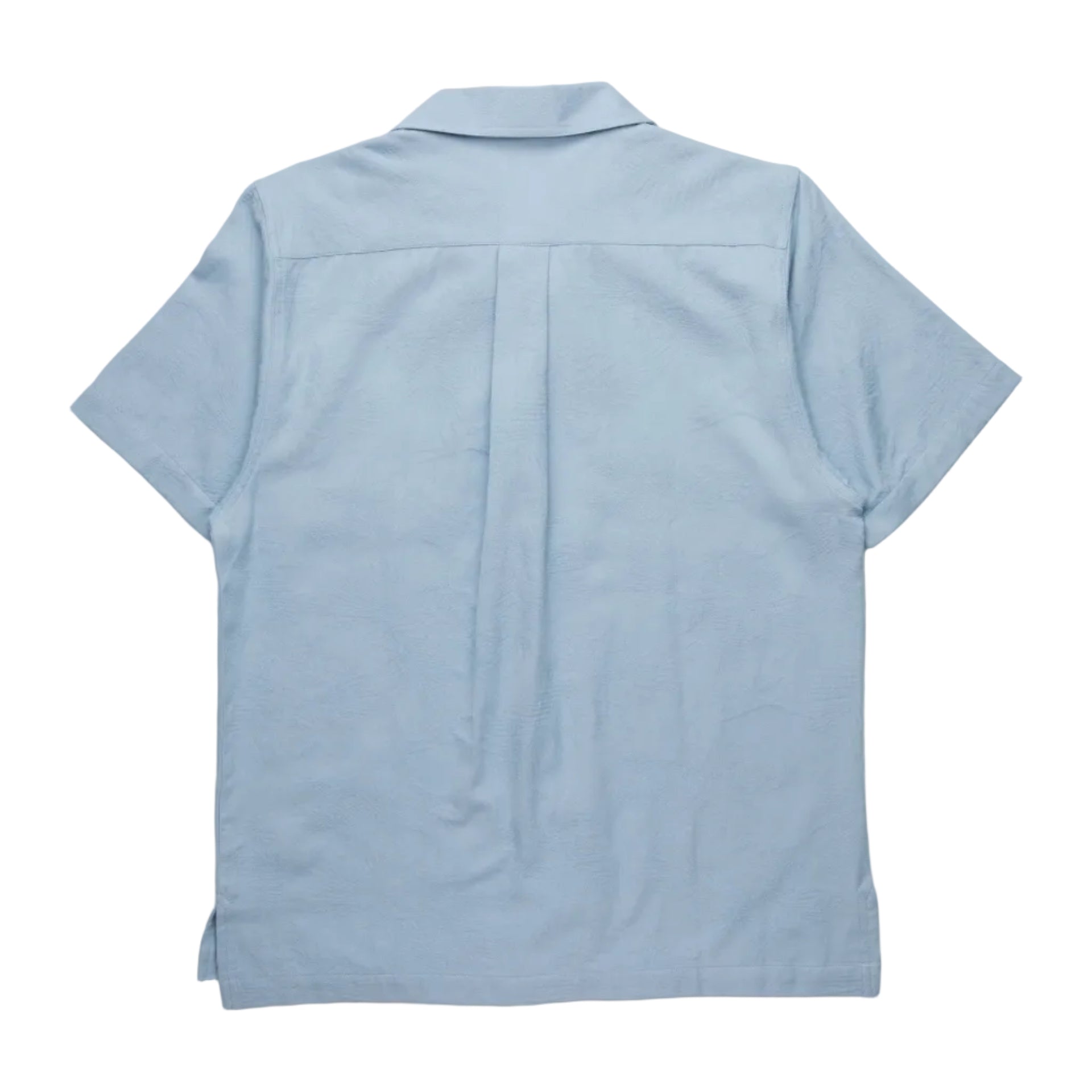Men's KAVU Deckhouse Short Sleeve Shirt in Tropical Fog back view showing relaxed summer styling and textured woven construction