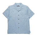 Men's KAVU Deckhouse Short Sleeve Shirt in Tropical Fog front view featuring organic cotton jacquard weave fabric and classic camp-shirt styling