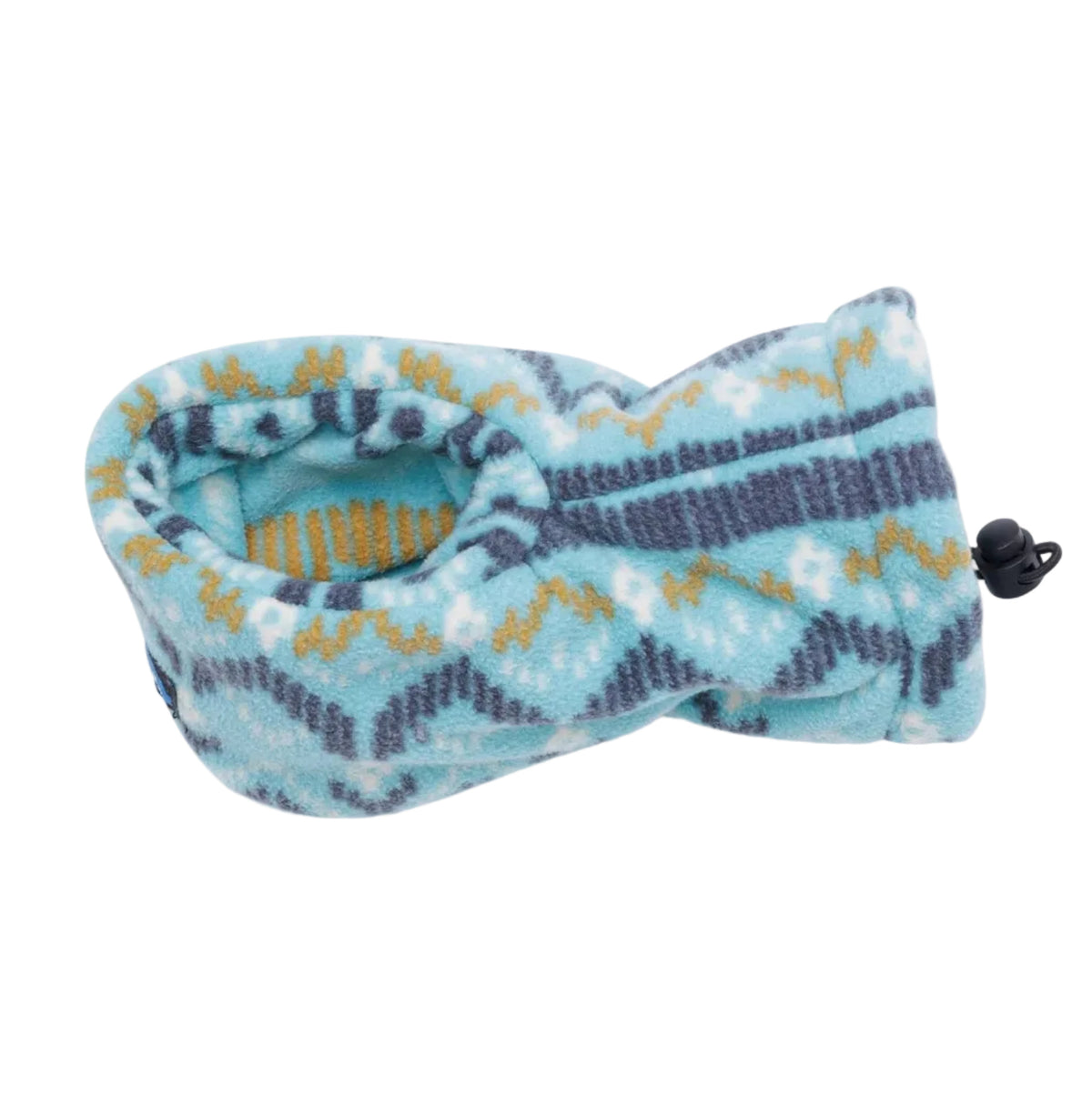 KAVU Drink Mitt in Baltic Holiday printed recycled fleece with built-in beverage pocket
