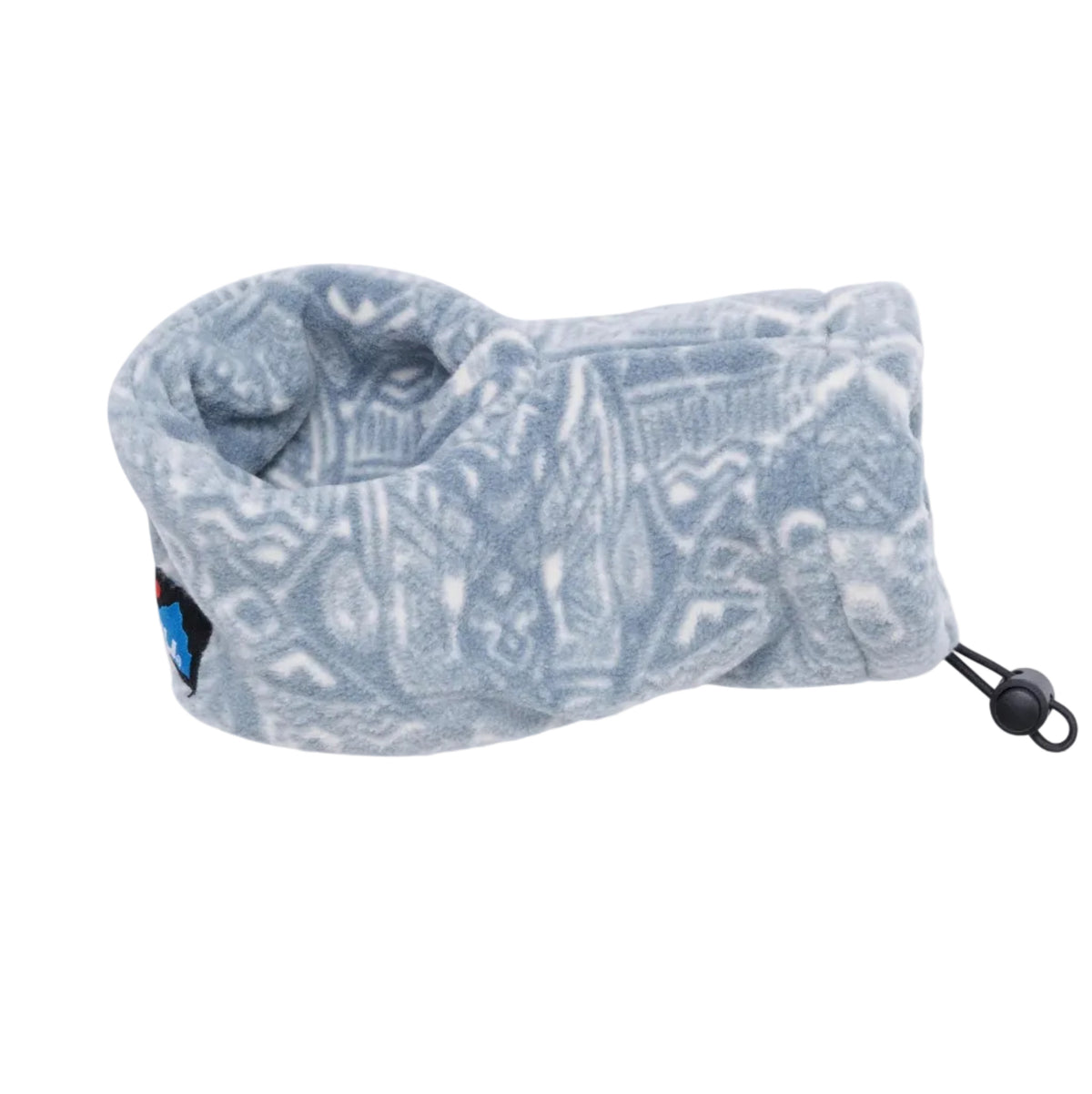 KAVU Drink Mitt in Sky Bear printed recycled fleece with built-in beverage pocket