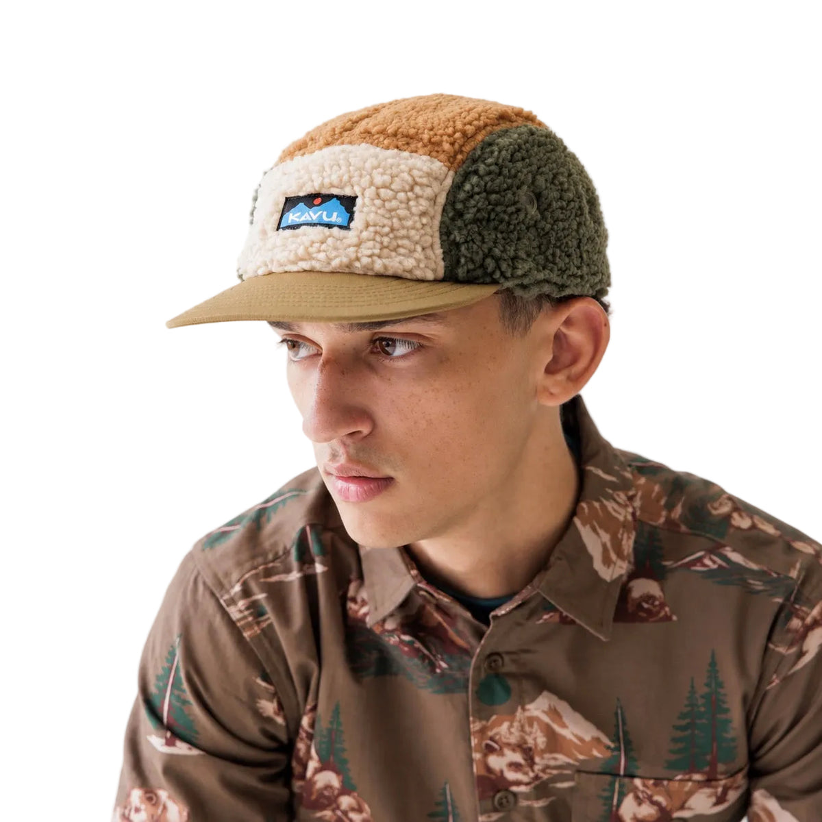 KAVU Fur Ball Camp Hat in Roughin It on model