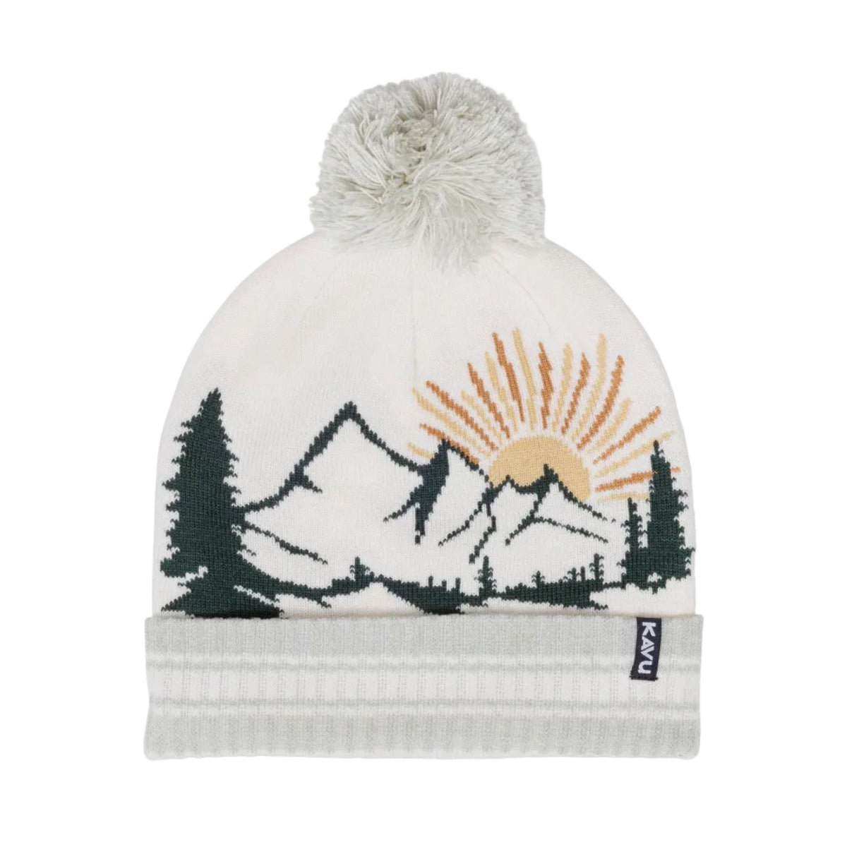 KAVU Herschel Beanie in Winter Valley with jacquard knit design and pom