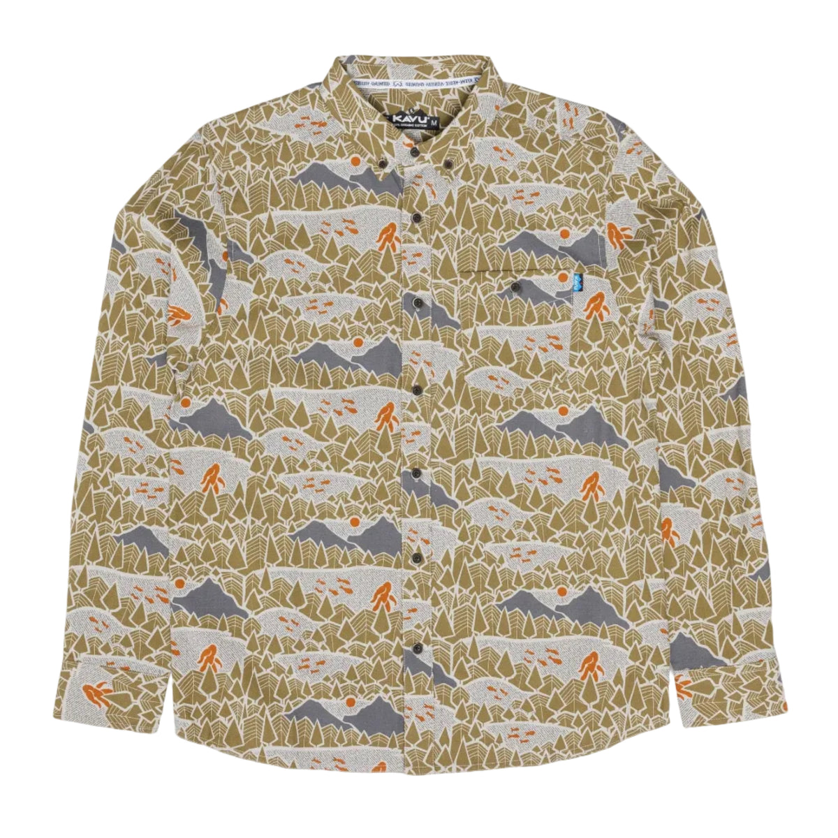 KAVU Men's LS Juan long sleeve shirt in Snow Pack, front view
