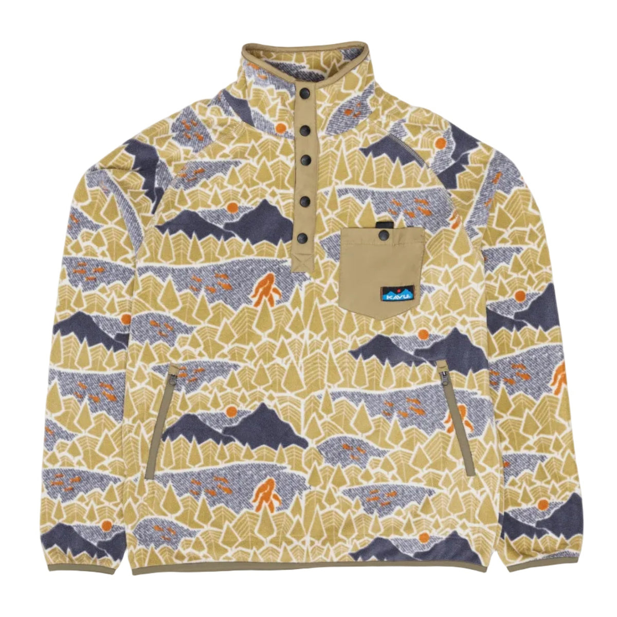 KAVU Men's Teannaway Jacket in Sasquatch Sighting print front view